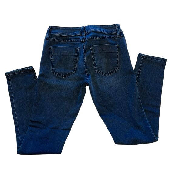 Elle Womens Mid Rise Skinny Jeans Size 2 Dark Wash Blue Denim Stretch Cotton - Picture 5 of 9